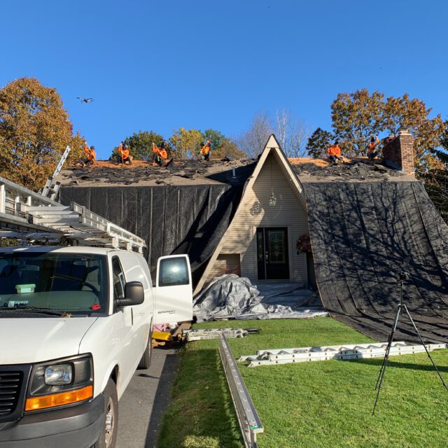Roof Replacement with Drone Flying